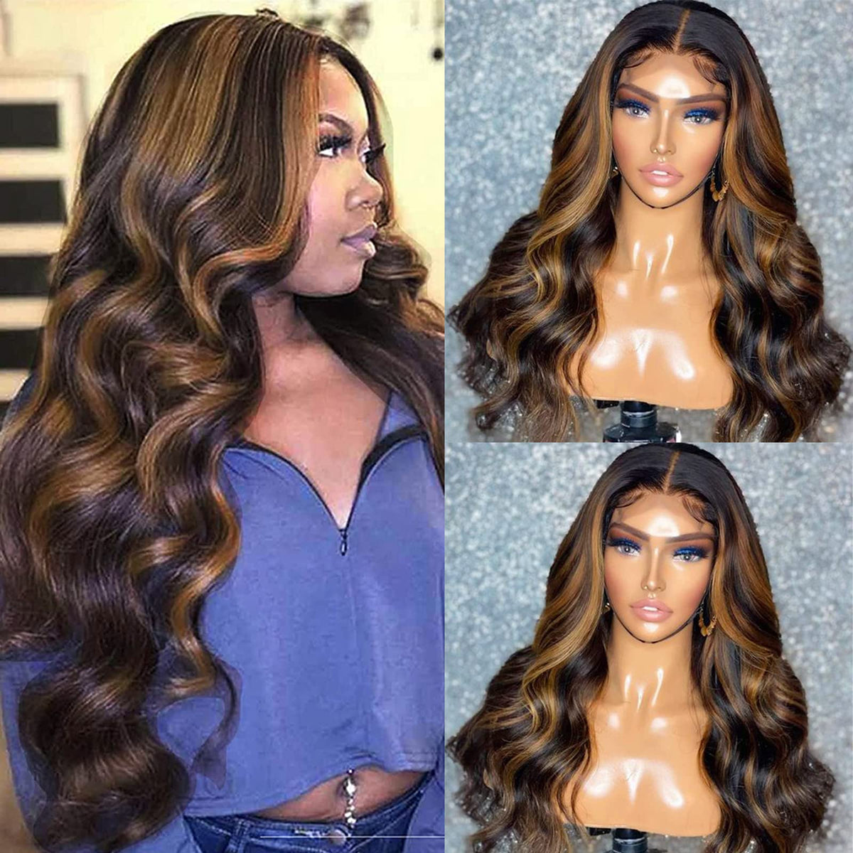 Haha ombre honey blonde lace closure wig delivers effortless color blend.
