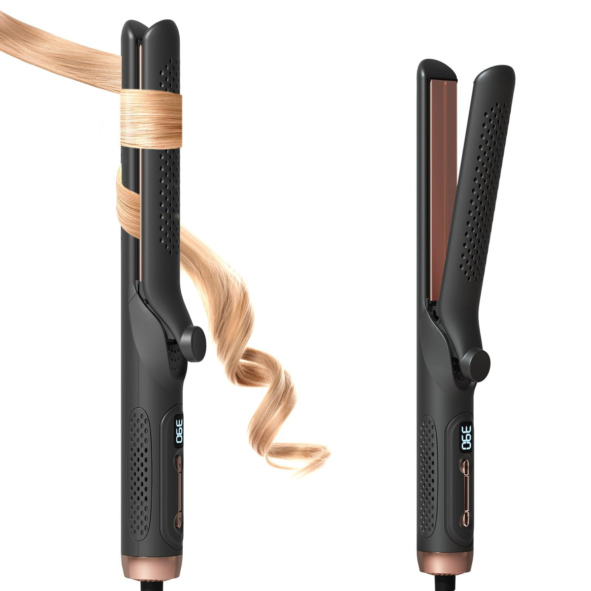 Hahahope 2-in-1 straightener and curler with 360° airflow for lasting style