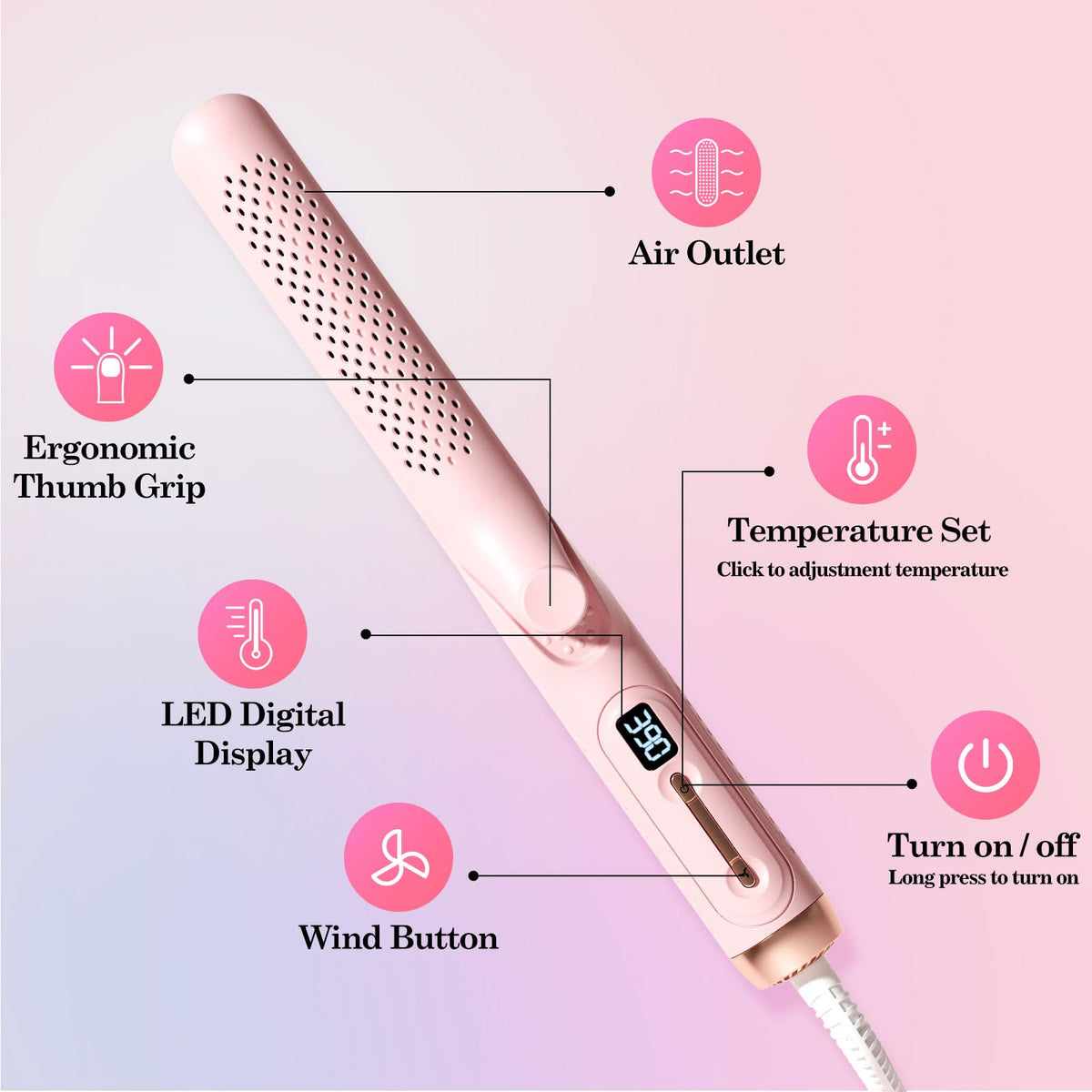 Hahahope pink design adds style to daily styling routines
