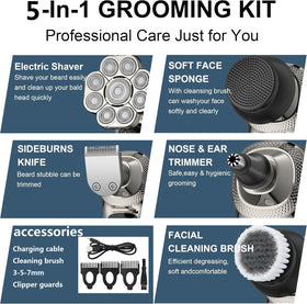 HAHAKEE 5-in-1 attachment set for complete at home grooming