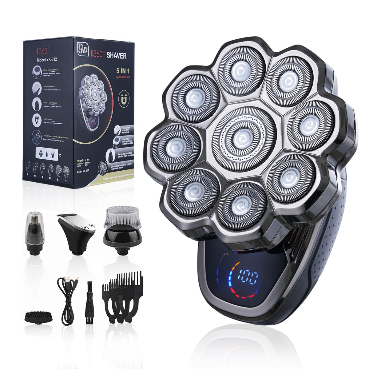 HAHAKEE 9D head shaver with floating head for a precise shave