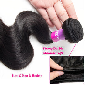 Hailriss 12A body wave bundle 18 inch close-up full-length look
