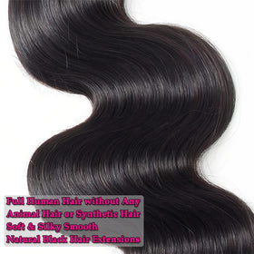 Hailriss Brazilian body wave weft close-up highlights strong double stitch