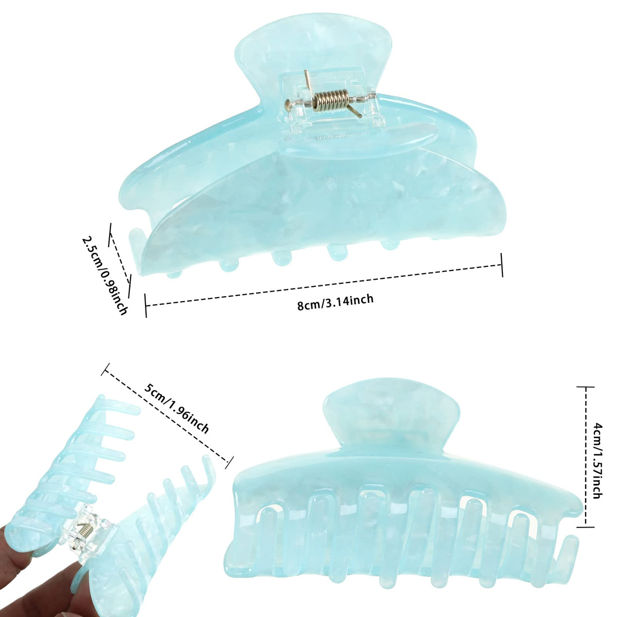 haimeikang white shell clip offers secure non-slip grip for everyday styles.