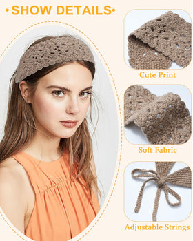 HAIMEIKANG crochet headband handmade with soft, breathable fabric for all-day comfort.