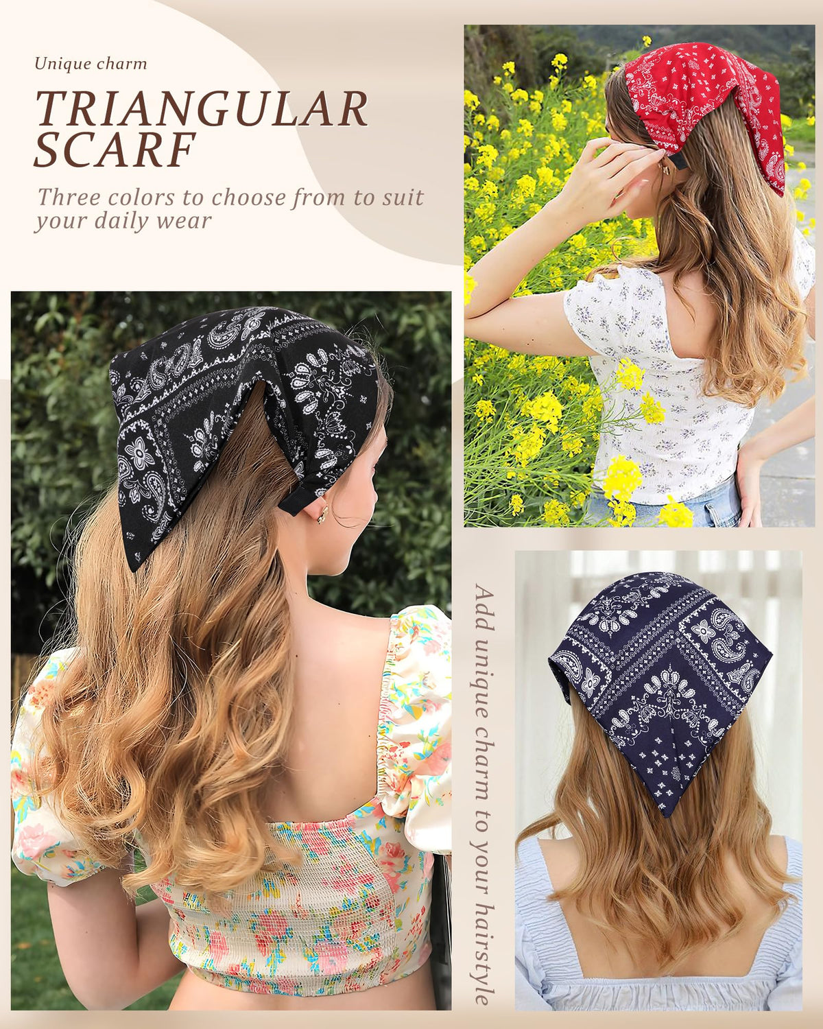 HAIMEIKANG double-layer vintage bandana design with soft, breathable fabric