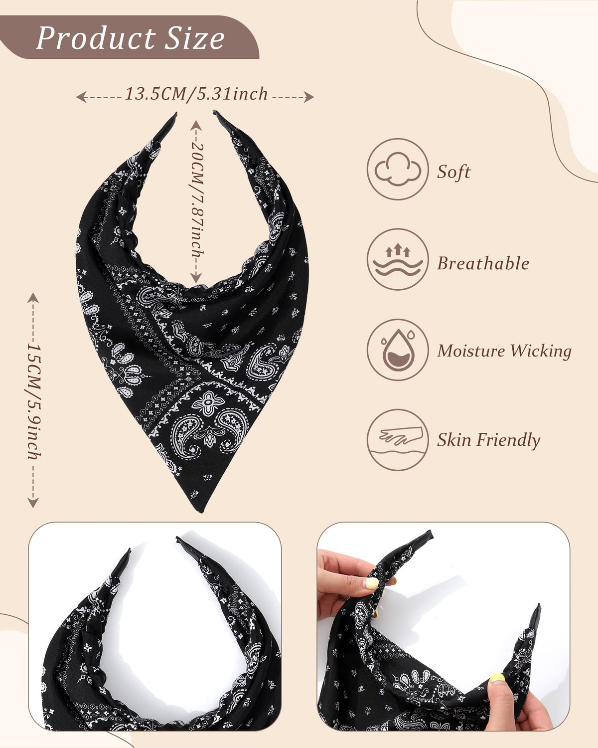 HAIMEIKANG floral headband in blue tones for stylish, non-slip hold