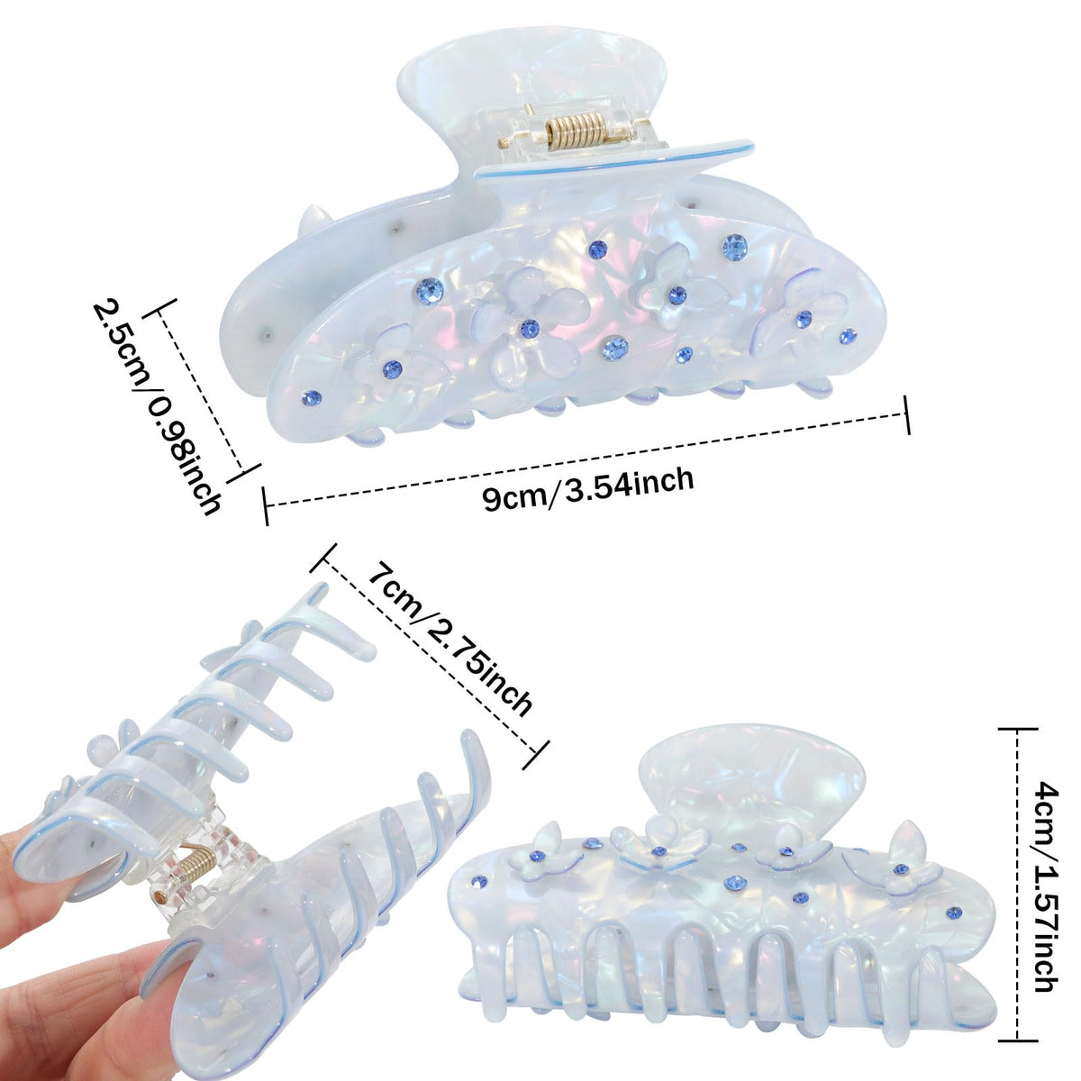 HAIMEIKANG flower rhinestone embellishment clip adds feminine charm.