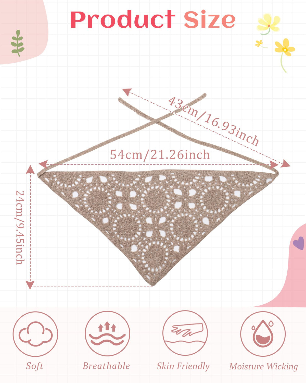 HAIMEIKANG Headscarf Headband Double Layer secures hair comfortably
