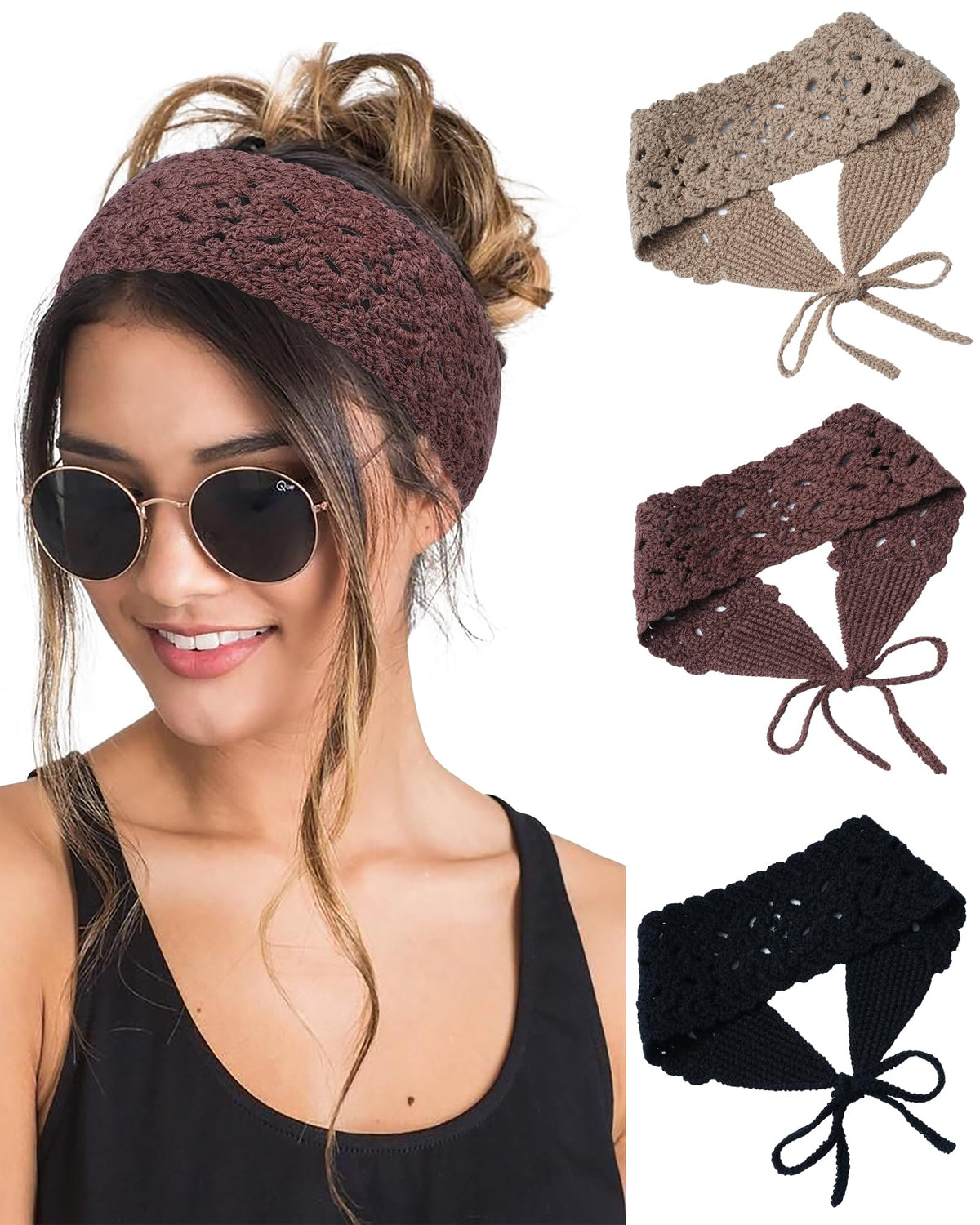 HAIMEIKANG Hippie headband in three colors for versatile daily outfits.