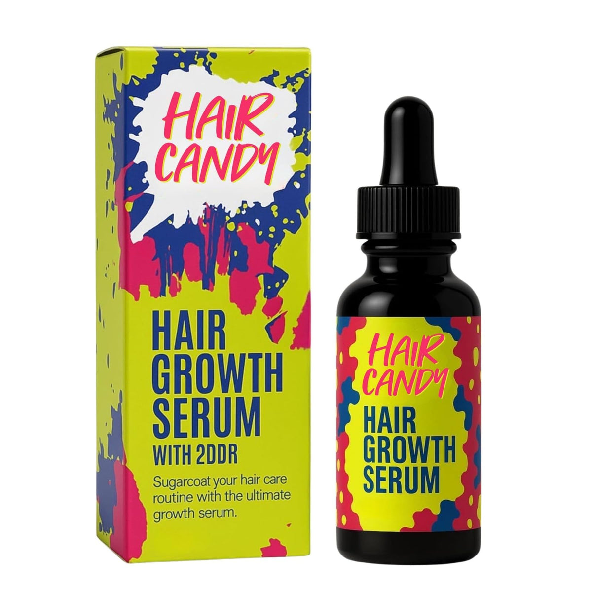 Hair Candy Hair Growth Serum 2DDR bottle close-up for thinning hair support