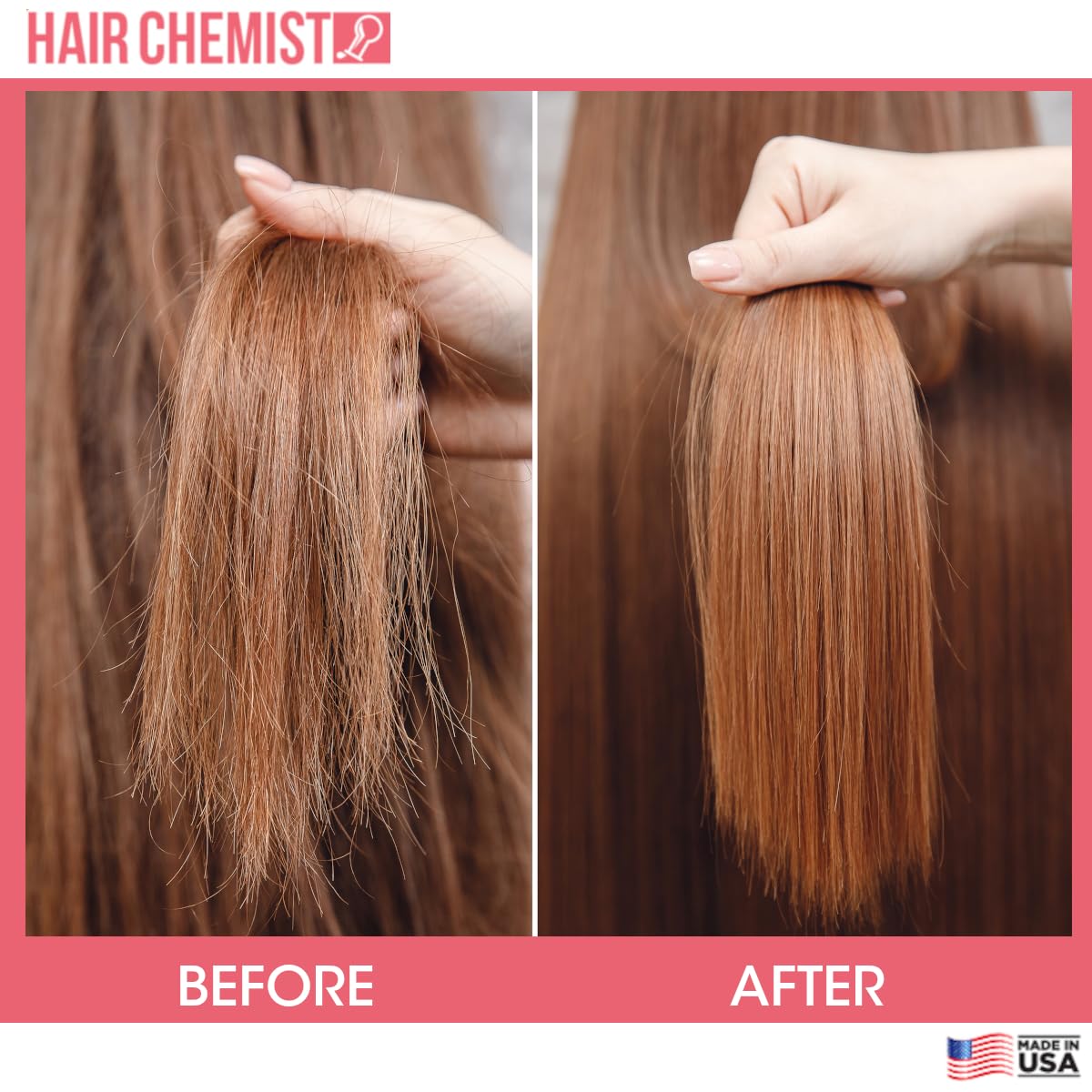 Hair Chemist Batana hair texture after use showing smoother strands.