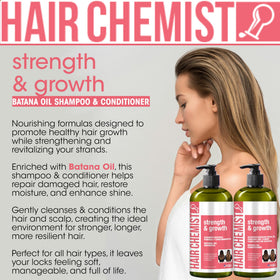 Hair Chemist Batana Oil application close-up shows nourishing treatment.