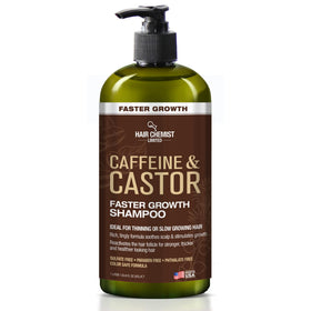 Hair Chemist caffeine and castor shampoo bottle pump for easy application