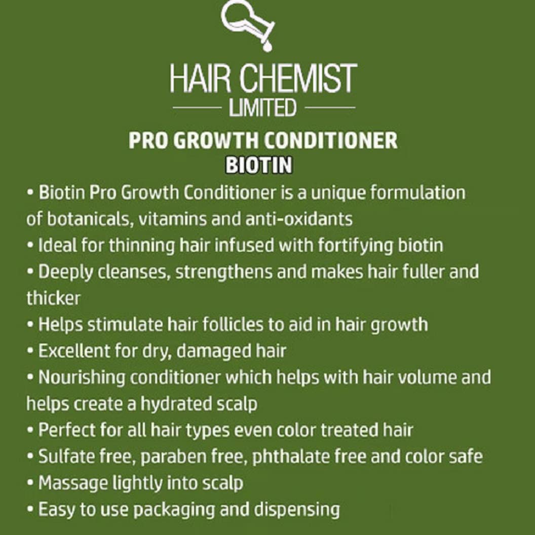 Hair Chemist Conditioner label closeup emphasizes color-safe, fortifying biotin formula