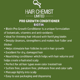 Hair Chemist Conditioner label closeup emphasizes color-safe, fortifying biotin formula