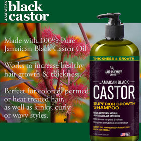 Hair Chemist Jamaican Black Castor Oil ingredients label shown for natural care
