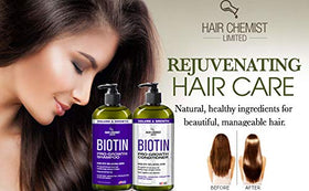 Hair Chemist Pro-Growth Conditioner bottle highlights fortifying biotin for fuller strands