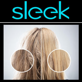 Close-up of Hair Chemist Sleek conditioner label showing straightening and moisture benefits