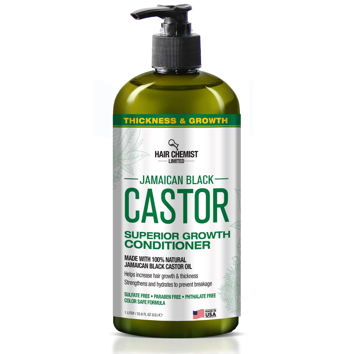 Hair Chemist Superior Growth Jamaican Black Castor Conditioner bottle promotes thicker hair without heaviness