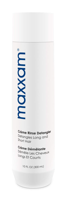 HAIR CLUB Maxxam Crème Rinse Detangler bottle shows argan oil for smoother detangling.