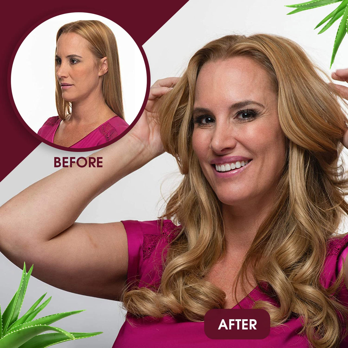 Maxxam leave-in conditioner demonstrating frizz-control in humid conditions