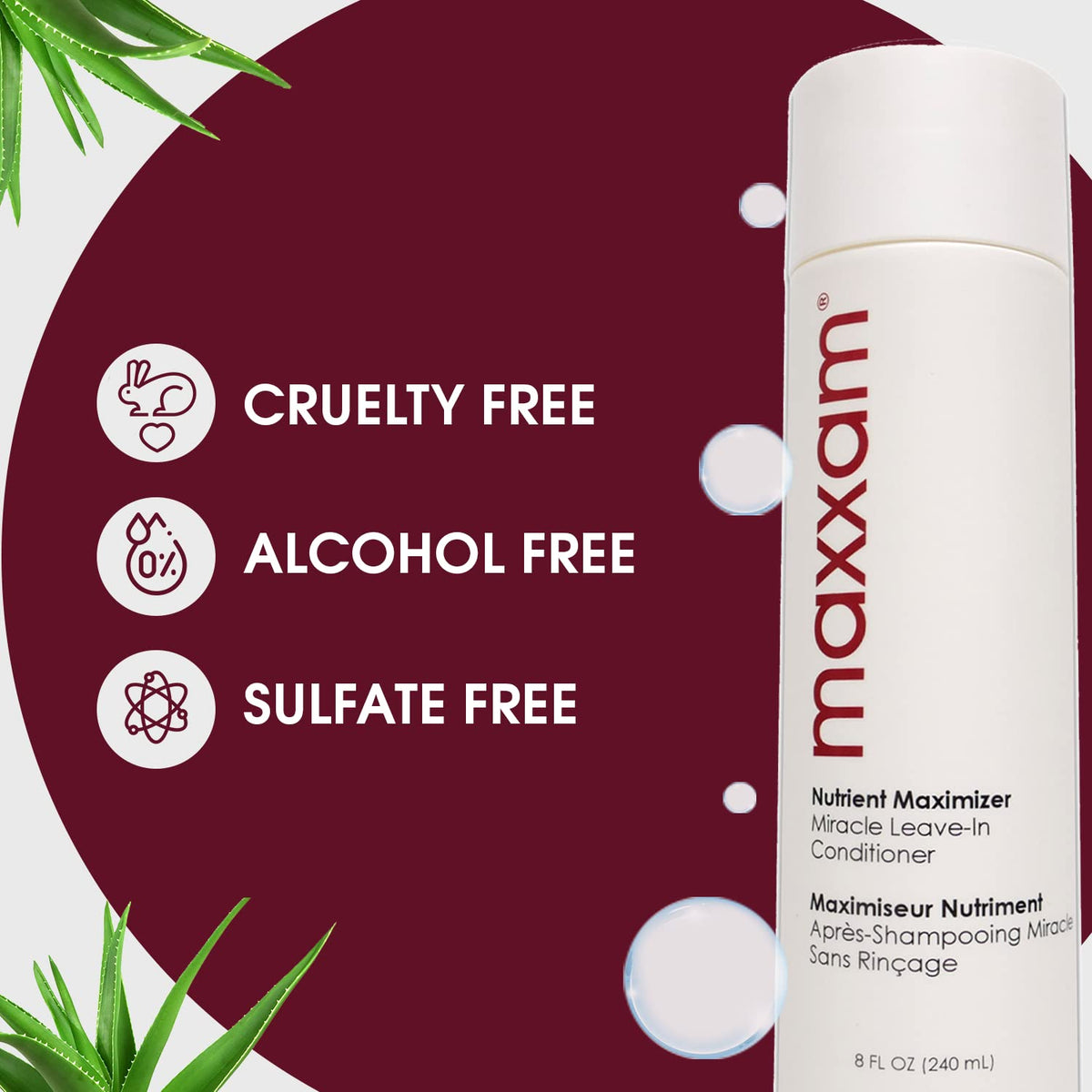 HAIR CLUB Maxxam leave-in conditioner with aloe and green tea ingredients for moisture