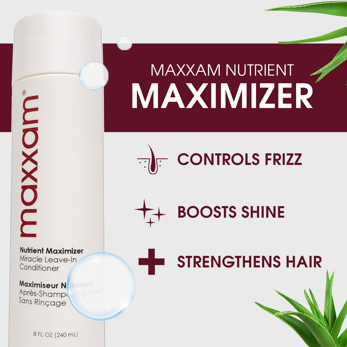HAIR CLUB Maxxam leave-in conditioner bottle with pump enables quick daily application