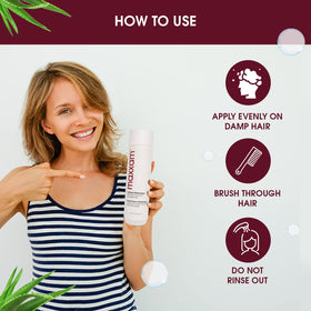 Visible shine and smoothness after using HAIR CLUB Maxxam leave-in conditioner