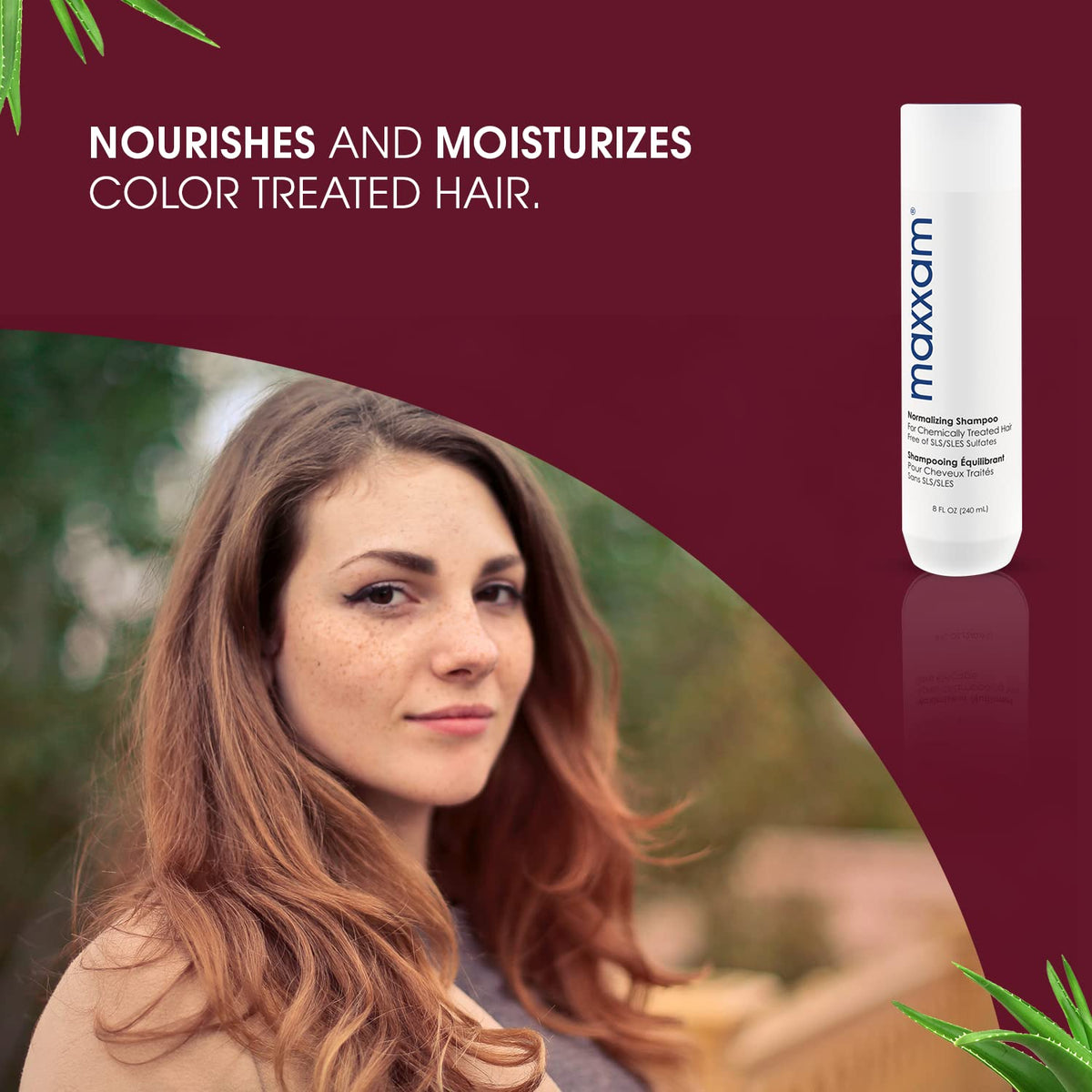 HAIR CLUB Maxxam bottle highlights sunscreen protection and UV shield