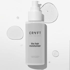Hair Craft Co. CRVFT daily leave-in bottle provides hydrating care for dry hair.