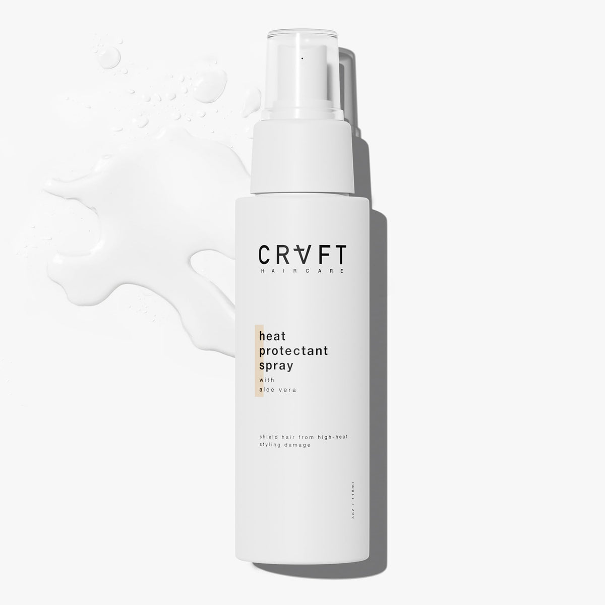 Hair Craft Co. CRVFT heat protectant spray bottle ready for styling and protection