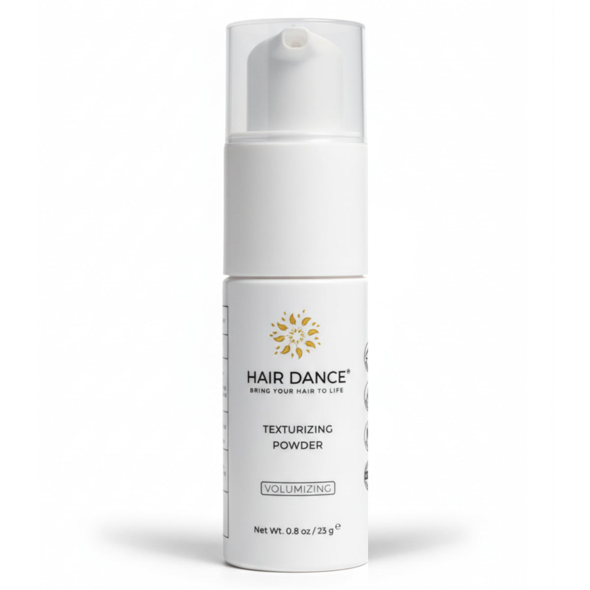 Hair Dance Volumizing Powder bottle shows unscented formula for everyday volume.