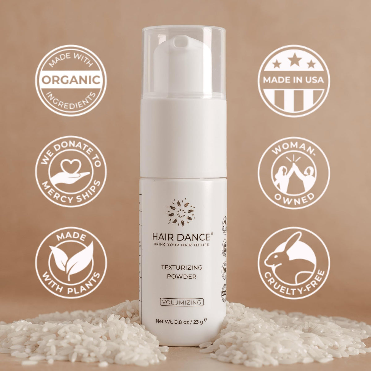 Hair Dance Volumizing Powder on hair delivers soft grip with natural volume.