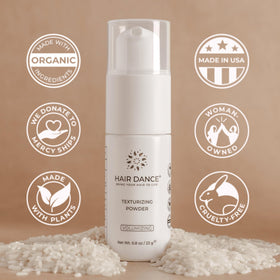 Hair Dance Volumizing Powder on hair delivers soft grip with natural volume.