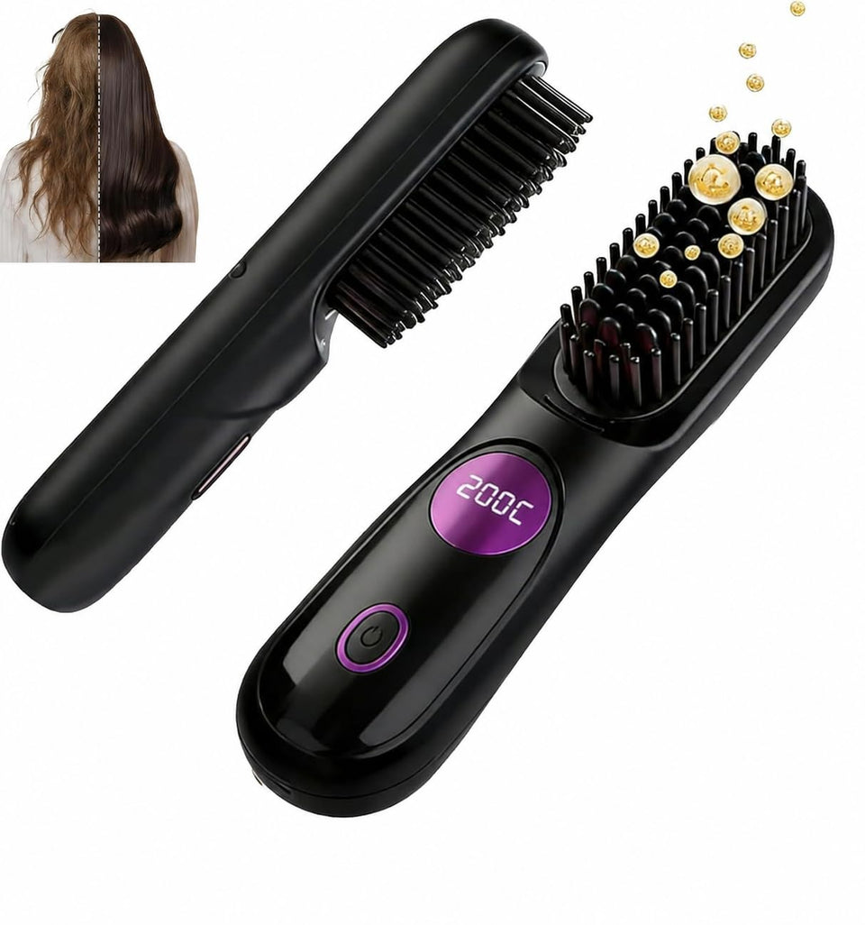 Hair Essence Go Brush Pro cordless design ideal for on-the-go styling.