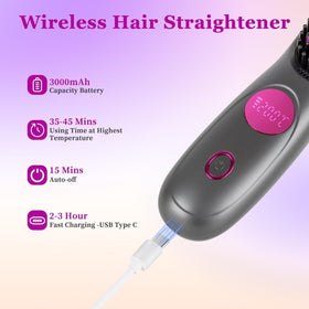 Hair Essence Go Brush Pro USB rechargeable diagram of USB charging option