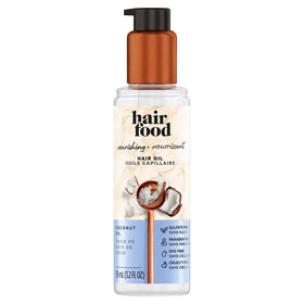 Hair Food Coconut Oil Bottle, showing sulfate-free formula for smooth, nourished hair.