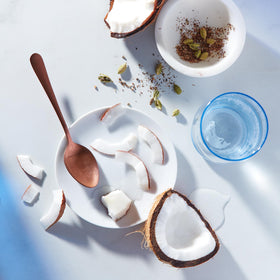 Hair Food Coconut Oil Pour — easy dispensing and even distribution along lengths.