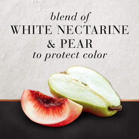 Hair Food fresh nectarine-pear scent adds pampering aroma during wash.