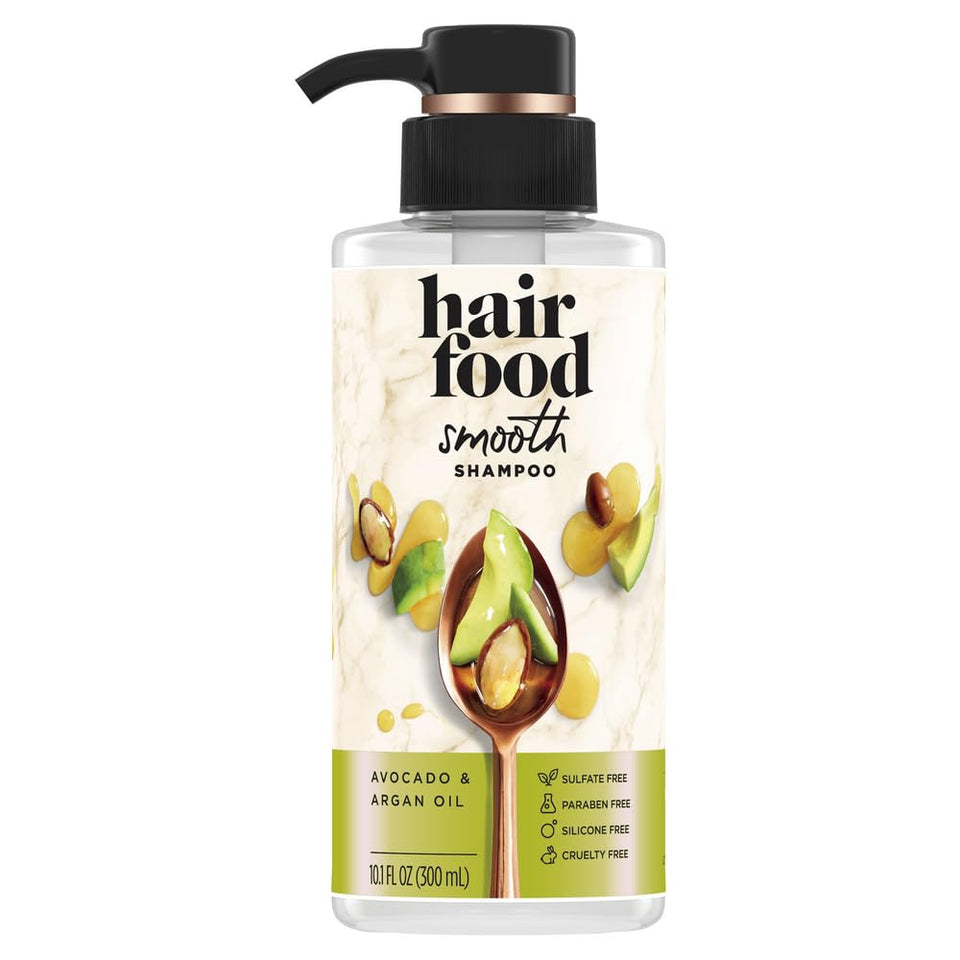 Hair Food Avocado & Argan shampoo bottle pour for easy application