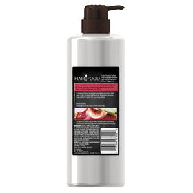 Hair Food color-protect shampoo bottle showcases fruity pear aroma and gentle cleansing.