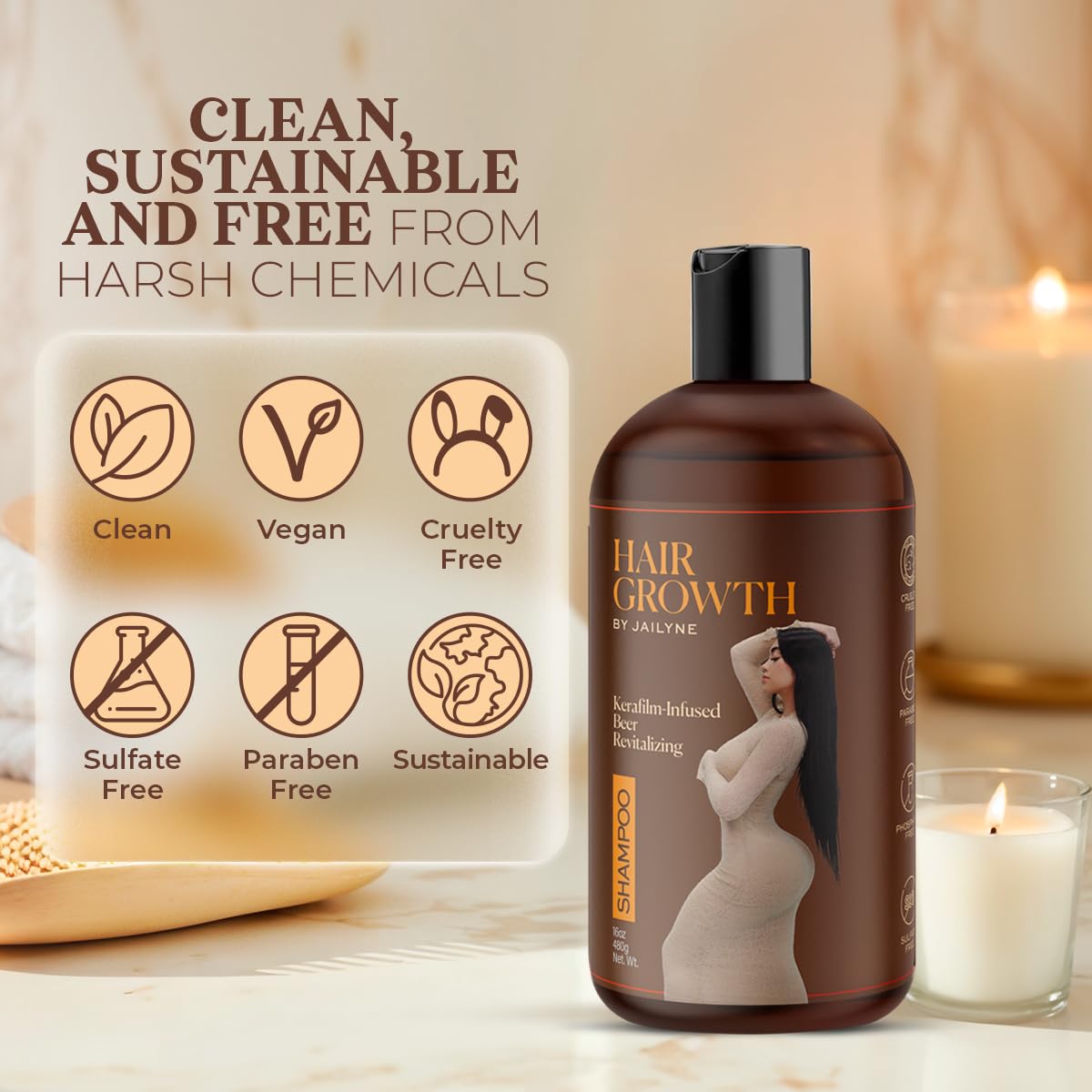 Hair Growth by Jailyne Ojeda sulfate-free formula emphasizes gentle daily care
