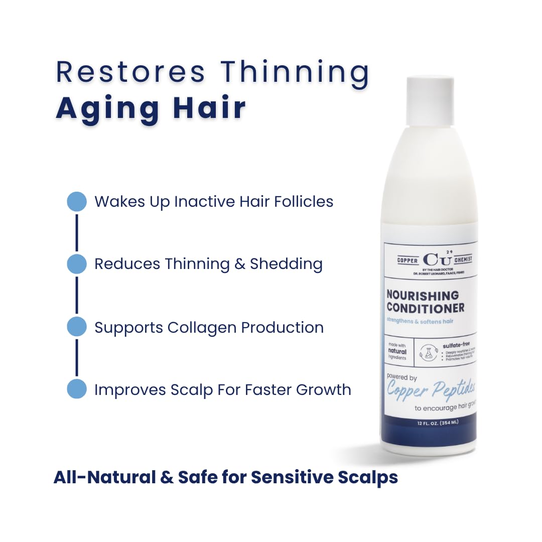Hair Health Institute Copper Chemist ingredients label highlights copper peptides for scalp vitality.