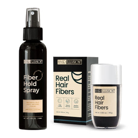 Hair Illusion bottle pour shows real hair fibers for easy application and fuller look