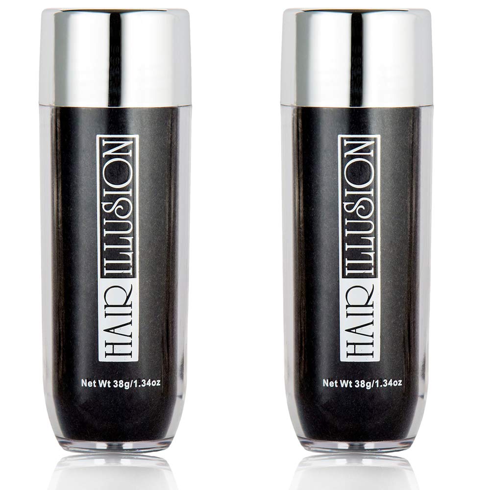Hair Illusion bottle pour showing real fibers designed for seamless blend