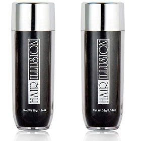 Hair Illusion bottle pour showing real fibers designed for seamless blend