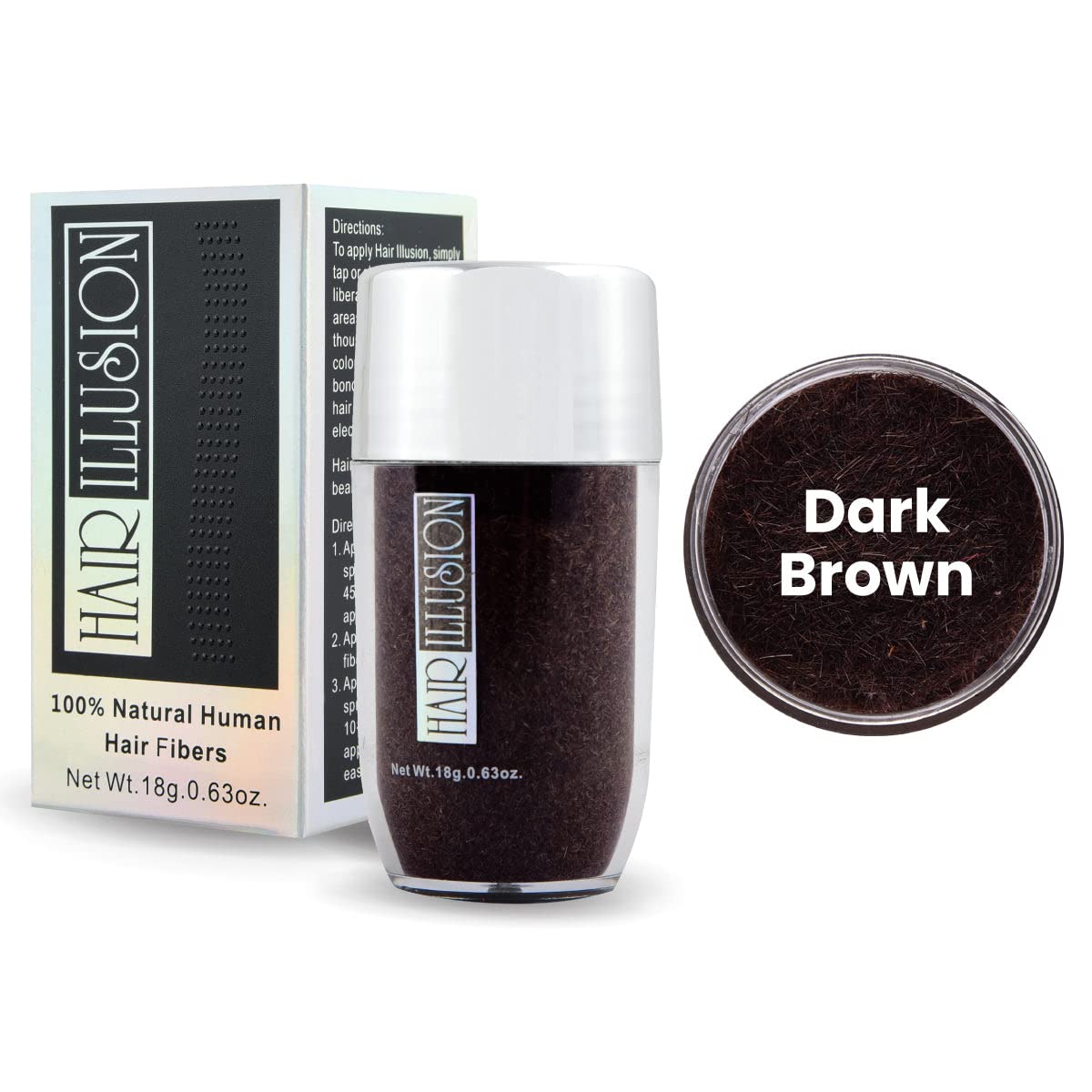 Hair Illusion fibers blended with existing hair for a natural, seamless finish