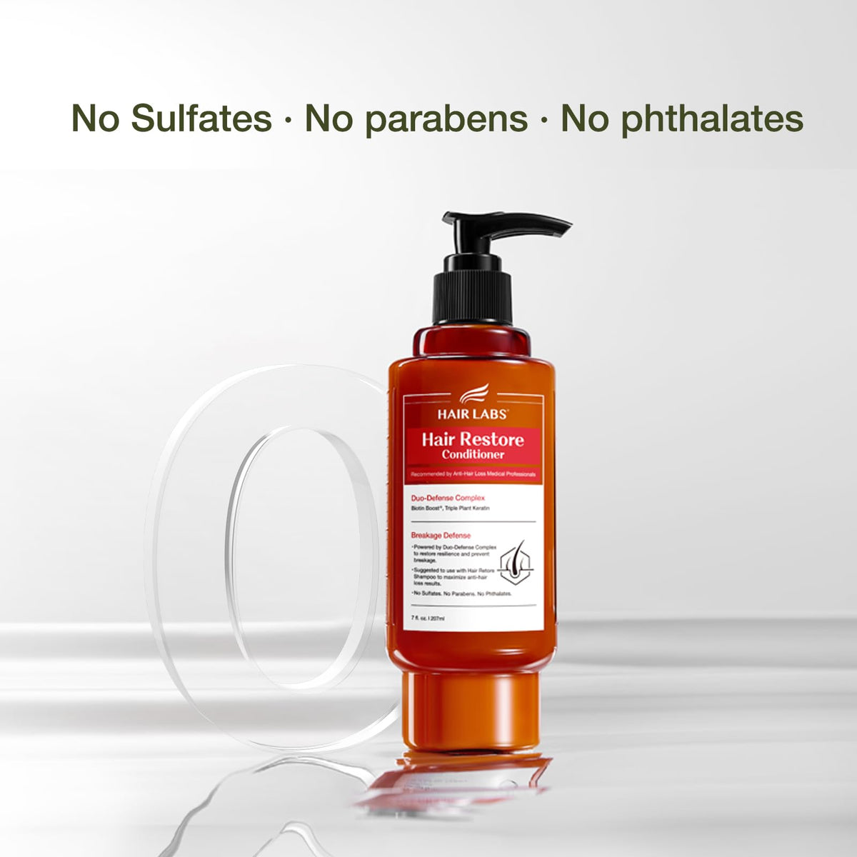 Hair with natural-looking shine after Hair Labs conditioner.
