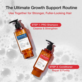 Woman applying Hair Labs conditioner for smooth, manageable hair.